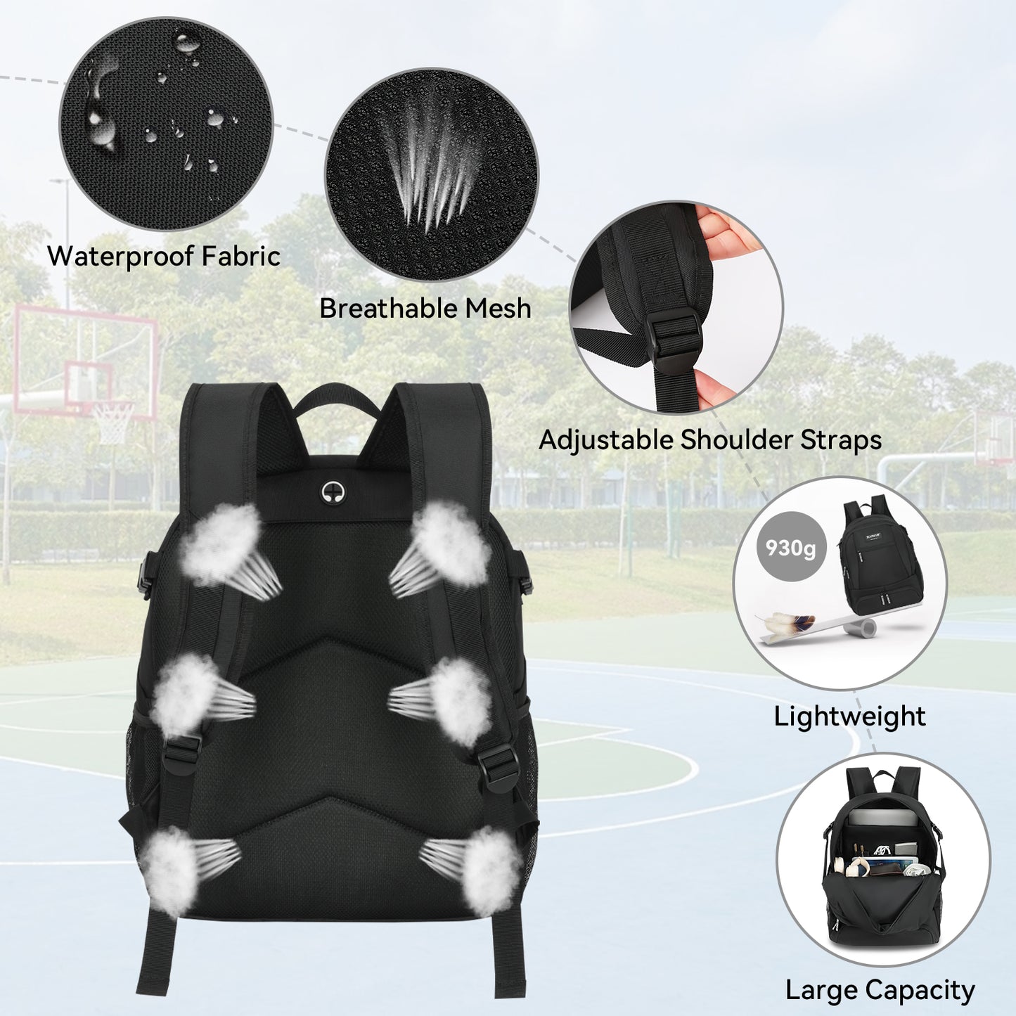 ELVINAM® Large Basketball Backpack