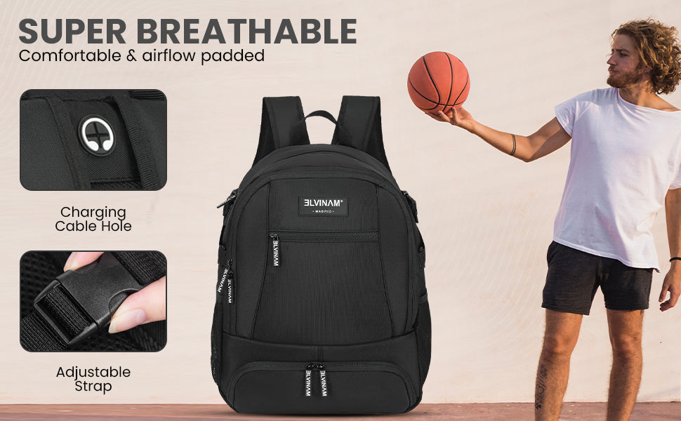 ELVINAM® Large Basketball Backpack