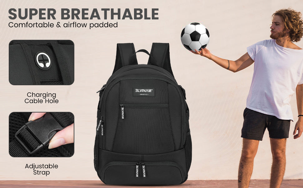 ELVINAM® Large Soccer Backpack