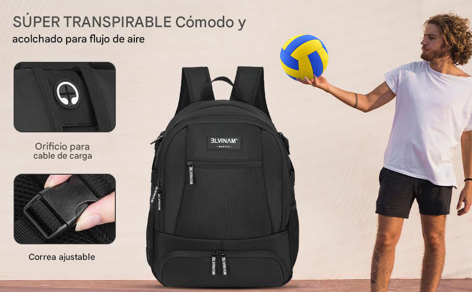ELVINAM® Large Volleyball Backpack