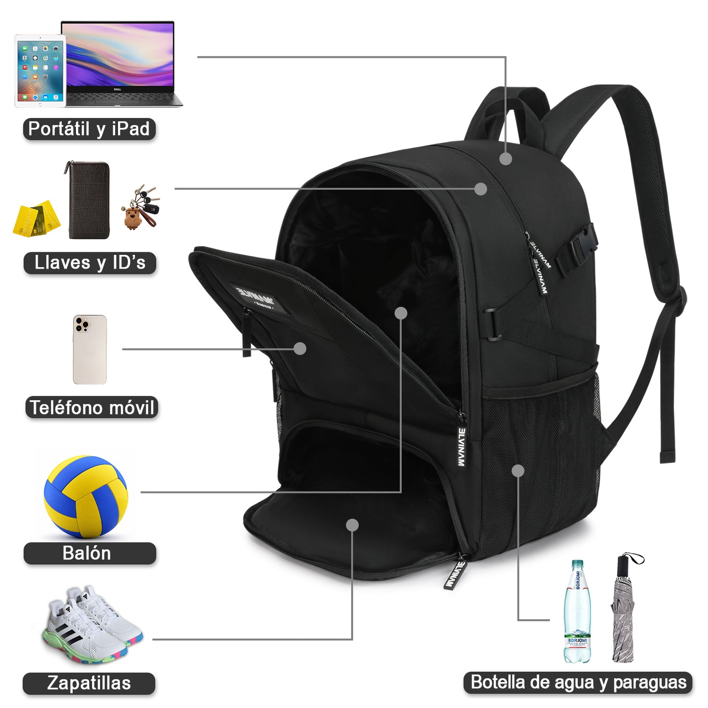 ELVINAM® Large Volleyball Backpack
