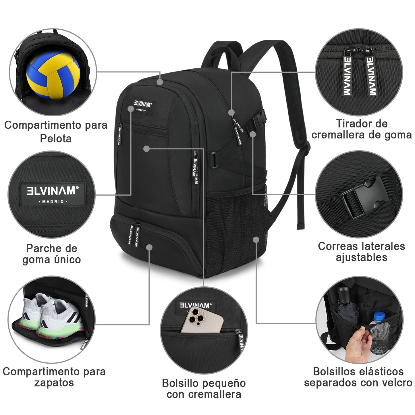 ELVINAM® Large Volleyball Backpack